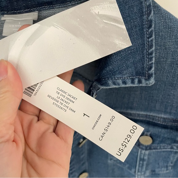 🆕CHICO’S 💙Tie Dye Comfy Denim Jacket - Picture 9 of 16